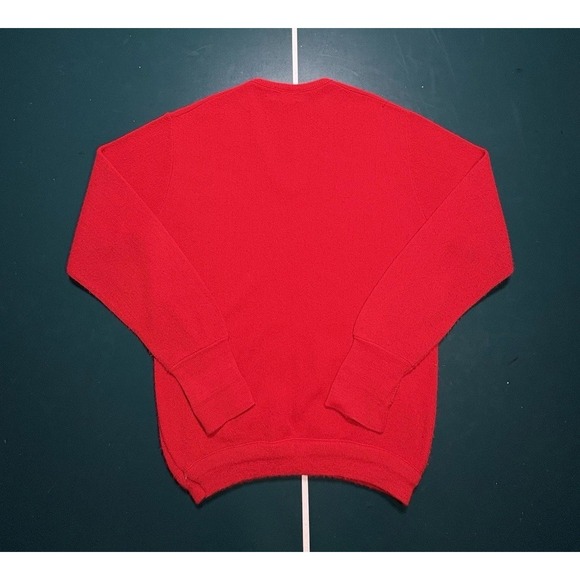 Vintage Izod Lacoste Sweater Women Large V Neck Pullover Knit Red Preppy 70s USA - Picture 6 of 9